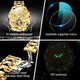 OUPINKE Gold Watches for Men, Automatic Diamond Skeleton Self Winding Luxury Dress Mens Wristwatch Sapphire Crystal Tungsten Steel Band Luminous Waterproof Reloj, Gifts for Men