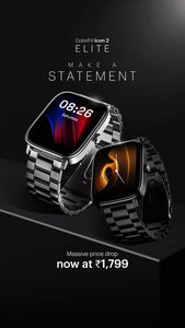 Noise ColorFit Ultra 3 Bluetooth Calling Smart Watch with Metal Strap, Tru Sync, 150+ Watch Faces, 150+ Watch Faces (Jet Black- Elite Edition)