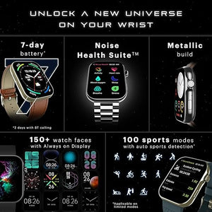 Noise ColorFit Ultra 3 Bluetooth Calling Smart Watch with Metal Strap, Tru Sync, 150+ Watch Faces, 150+ Watch Faces (Jet Black- Elite Edition)