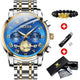 OLEVS Mens Watches Chronograph Business Dress Quartz Stainless Steel Waterproof Luminous Date Wrist Watch