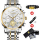 OLEVS Mens Watches Chronograph Business Dress Quartz Stainless Steel Waterproof Luminous Date Wrist Watch