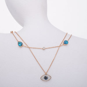 Layered Evil Eye Necklace - Swashaa