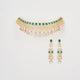 gold & American diamond green white choker