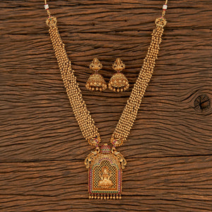 Antique Temple Necklace With Matte Gold Plating