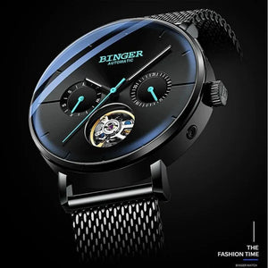 WWMALL-Swiss Mechanical Black Business Luxury Men Watch B 8677