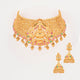 Temple matt gold ruby green choker