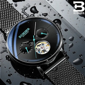 WWMALL-Swiss Mechanical Black Business Luxury Men Watch B 8677