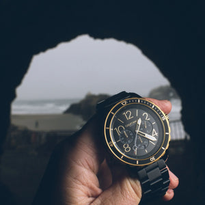 WWMALL-California Watch Co. Mavericks Chrono SS All Black Gold