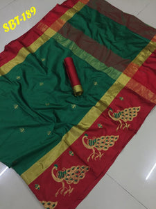 BEAUTIFUL EMBROIDERY WORK ON BORDER SAREE