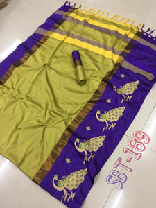 BEAUTIFUL EMBROIDERY WORK ON BORDER SAREE