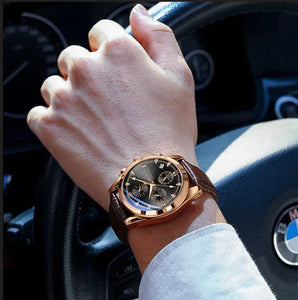 WWMALL-Men Watch Fashion Leather Quartz Watches Sport Poedagar