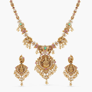 Antique CZ Stone Necklace Set