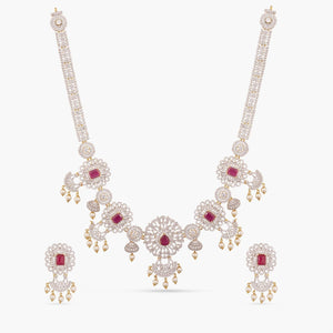 Ravindra CZ Long Necklace Set