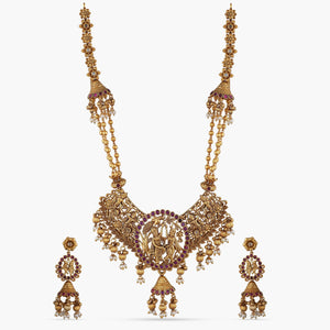 Antique Radha Krishna Design Necklace Set