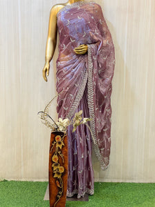 PURPLE CHIFFON SAREE