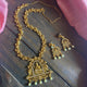 Antique Matte Heavy Mahalakshmi Bridal Long Mayil AD Necklace Set