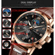 Lige- Genuine Leather Waterproof Tourbillon Mechanical Watch For Men