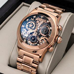 WWMALL-Reef Tiger Skeleton Dial with Date Business Bracelet Watch