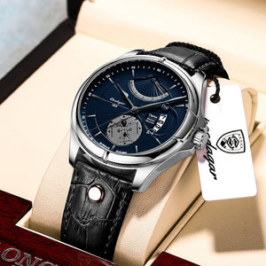 WWMALL-Swiss Brand POEDAGAR Sports Men Watch 2022 Wristwatch Luxury Waterproof Calendar Quartz Leather