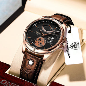 WWMALL-Swiss Brand POEDAGAR Sports Men Watch 2022 Wristwatch Luxury Waterproof Calendar Quartz Leather