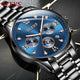 WWMALL- MEN'S WATCH WATERPROOF Swiss Automatic Movement Watch Calendar Luminous Men's Steel Band