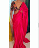 Plain Satin Silk Party Wear Saree with Embroidered Work Blouse